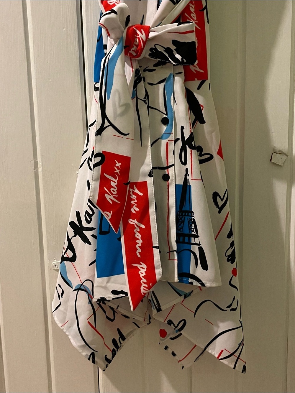 Karl Lagerfeld Paris Print belted shirt dress-size 10 NWOT - Picture 6 of 13